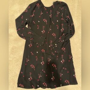 H&M Black Dress with Red Floral Design